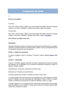 Compromis de Vente - Beispiel